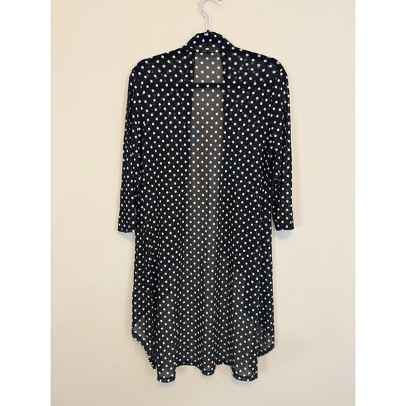 Haani Polka Dot Open Front Cardigan Black Large - Picture 3 of 5